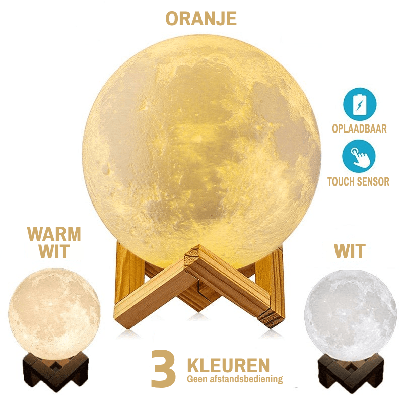 3 Kleuren gepersonaliseerde maanlamp