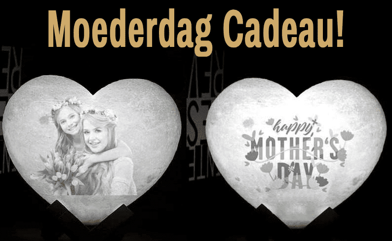 Moederdag Cadeau e1759357878721 Gepersonaliseerde Maanlamp Hartvormig