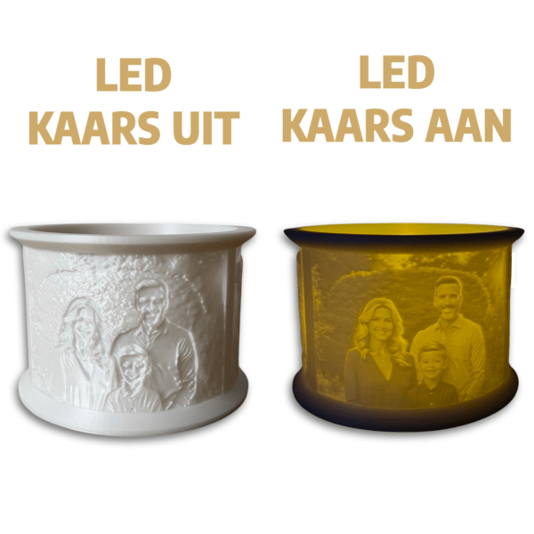 Gepersonaliseerde LED-kaars Frame aan en uit